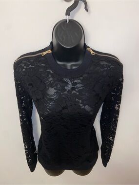 Givenchy Vintage Lace & Zip Sweater